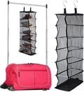 Aliceset 6-shelf Hanging Shoe Organizer for Dance Bags, Collapsible Hanging Shoe Rack with Transparent Shelves and Mesh Sides, Travel Backstage Accessories, Dance Bag Accessories