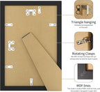 8x12 Picture Frame 3 Pack - Black Poster Frame Display Pictures 6x8 with Mat or 8 x 12 Without Mat for Wall Hanging Horizontal and Vertical