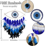 Holmgren Evil Evil Dream Catcher - Blue Evil Eye Decor for Bedroom, Evil Eye Wall Art for Home Room Decor Hanging Ornament, Good Luck Gifts for Family