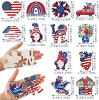 Sintuff 36 Pcs 4th of July Tree Decorations Patriotic Ornaments for Tree Independence Day Hanging Ornament Summer Red White Blue Wooden Decor for 250th Anniversary Memorial Day Party Supplies Crafts