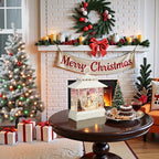 Christmas Snow Globe Lantern Water Glittering Lantern with 8 Songs & 6H Timer Romote Control Christmas Snow Globes USB & Battery Operated for Christmas Festival Decorations Gifts (Snowman)