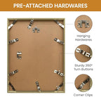 10x13 Aluminum Metal Picture Frame,Tempered Glass Gold Photo Frame 10x13 for Family Photo,Posters,Art,Document to Wall Mount Horizontally or Vertically