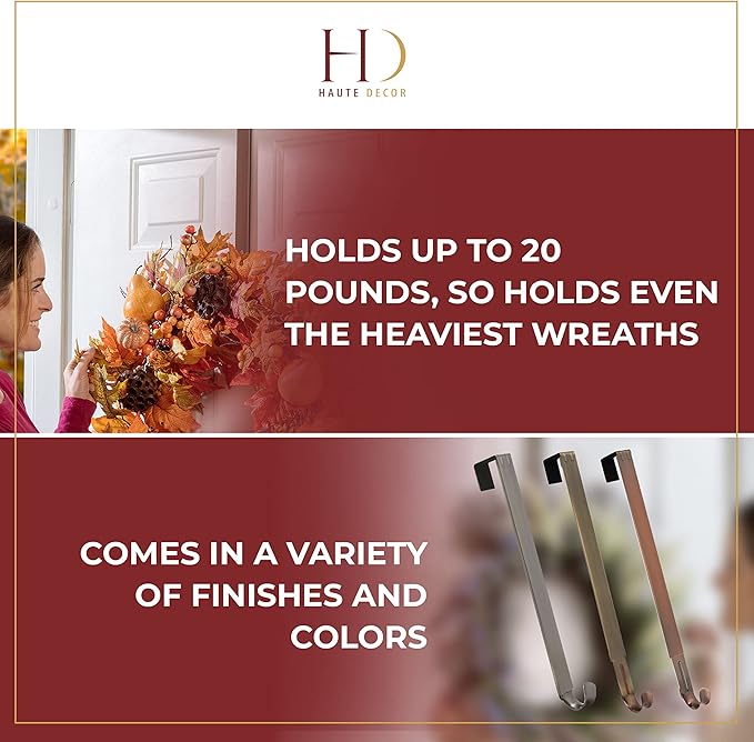 Haute Decor Adjustable Length Wreath Hanger - 20 Lb. Capacity