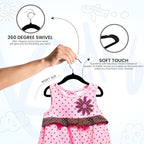 Utopia Home Kids Velvet Hangers 20 Pack – 11 Inch Non-Slip Baby Hangers for Baby and Toddlers, Durable Ultra-Slim Space-Saving Closet Organizers (Black)