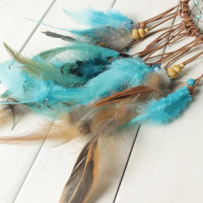 DIY Dream Catcher Kit - Making Dream Catcher Supplies Craft Kit, Handmade Wall Decor for Bedroom, Living Room, Wedding and Party Decoration (Turquoise)