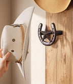 Cowboy Hat Hanger Wall Mount, 6 Pack Cowboy Hat Rack, Bridle Hook for Tack Room, Metal Horseshoe Hook, Horseshoe Decor, Western Hat Hook for Wall, Hat Holder for Entryway Closet, Cowboy Gifts