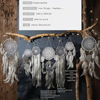 5 Pack Bohemian Ornaments,Dreamcatcher Gift Boho Native American Decor, Handmade Dreamcatcher for Girls, Boys, Adults, Kids Room,Witchy Gifts (Gray)