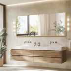 TRAHOME Full Length Standing Mirror, 70"x24" Gold Full Body Mirror with Aluminum Alloy Frame, Free Standing or Wall Mount for Bedroom, Living Room, Dressing Room