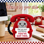 Belatelove Inspirational Gift for Women Men - Funny Handmade Crochet Telephone Doll with “ You've Got This” Encouragement Gifts for Graduation, Exam, New Job, Stress Relief, Cute Desk Decor