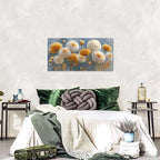 Abstract White Flower Wall Art Golden Floral Pictures Wall Decor Neutral Flowers Canvas Painting Boho Blossom Posters Print Nature Botanical Artwork Bedroom Living Room Office Home Decoration 20x40