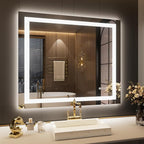 LOAAO 44"X36" LED Mirror for Bathroom, Lighted Bathroom Mirror with Lights, Anti-Fog, Dimmable, Memory Function, Clear Reflection
