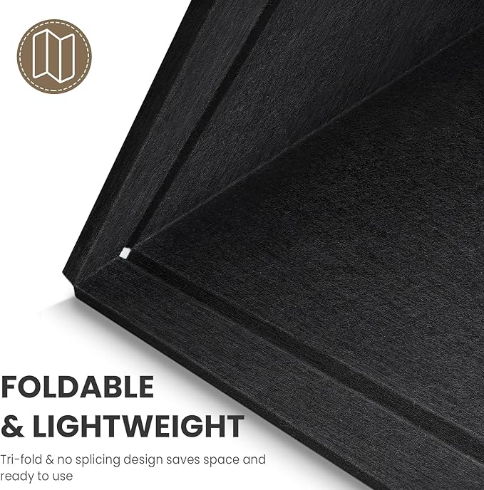 Large Bulletin Board, 60 X 35 Inches Felt Cork Board with 40 Pushpins, Foldable Felt Notice Pin Board Photo Display Board with Self-Adhesive Tape for Office Home School (Black, 60x35 inch)