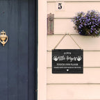 Wall Pediments Shoes Off Sign - Please Take Your Shoes Off, Front Door Welcome Sign (Black)