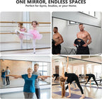 TRAHOME Home Gym Mirror for Wall,48x28x2PCS Full Length,Glass Frameless Body Large Mirror for Home Gym,Workout,Bedroom,Garage(Black)
