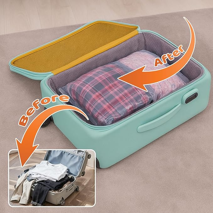 Vacuum Storage Bags with Electric Pump, Multi Size Space Saver Bags for Clothes, Comforters & Blankets, Compression Storage Bags with Airtight Seal, Reusable Travel Packing Bags (23.6 * 31.5in)