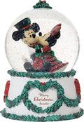 Precious Moments 241701 Merry Christmas, Sweetie Disney Mickey Mouse and Minnie Mouse Resin/Glass Musical Snow Globe