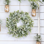26 Inch Large Lambs Ear Wreaths for Front Door Spring Summer Lambs Leaves with White Berries, Artificial Greenery for Farmhouse Porch Wall Living Room Home Wedding Decor for All Seasons Wreaths