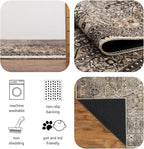 Keen Home Design 9x12 Rug - Machine Washable Area Rug with Non-Slip Backing, Ideal for Living Room, Dining Room, Bedroom - Vintage, Easy Clean, Durable, Low Pile Rug - (9' x 12')