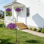 INSPRING Artificial Hanging Flowers Basket for Outdoors Fake Plants Spring Decoration, UV Resistant Faux Silk Petunias in Planter Look Real Morning Glory for Outside Patio Porch Balcony Garden Home