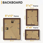 Vittanly 10 Pack Picture Frames Collage Wall Decor, Gallery Frame Set for Wall Mounting or Tabletop Display, Multi Sizes Including 2pcs 8x10, 4pcs 5x7, 4pcs 4x6, Light Brown