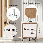 Home Decor, Farmhouse Shelf Decor For Living Room, Boho Aesthetic Table Decorations, Christian Gifts For Women Men, Entryway Tv Stand Fireplace Mantle Coffee Table Decoration (trust-04)