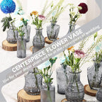Mini Bud Vases As Wedding Centerpieces for Tables,Clear Bud Vases for Flowers,Small Flower Vases Suitable for Birthday Party,Anniversary,Wedding Reception,Baby Shower (Black, 24PCS)