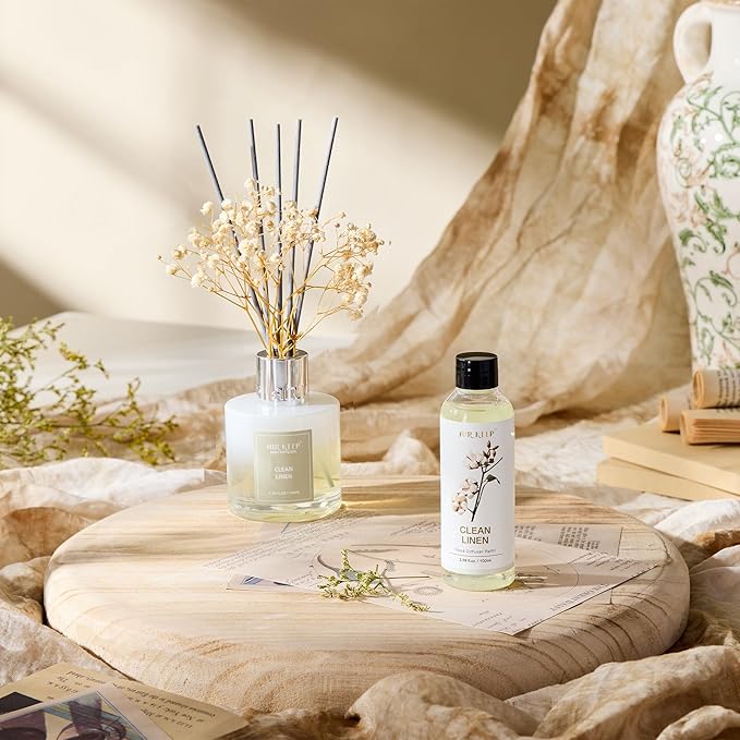 Airkeep Reed Diffuser Oil Refill/Clean Linen/3.38 oz(100ml)/3 Pack/Scented Oil Refill for Reed Diffuser Home Fragrance for Bedroom, Bathroom Office Home Decor