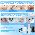 Vacuum Storage Bags with Electric Air Pump, 30 Pack Compression Bag, Space Saving Vacuum Sealer Bags for Clothes, Blanket, Duvets, Pillows, Comforters Travel, Two Compressing Ways