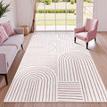 Lahome Abstract Washable Area Rugs 5x7, Soft Pink Rugs for Living Room Ultra-Thin Non-Shedding Bedroom Rug, Modern Throw Rug Large Carpet for Dining Room Office(5'x7',Pink/White)