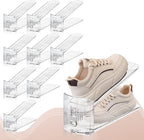 10 Pack Transparent Shoe Stacker,Shoe Slots Organizer for Closet, Shoe Display Space Saver,Adjustable Shoe Rack Organizer Holder for High Heels,Sneakers(Transparent)