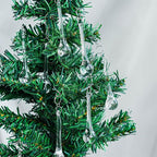kanpura 20pcs Glass Raindrop Ornaments Glass Teardrop Hanging Ornaments Clear Chandelier Drop Pendant Decorations for Christmas Tree Winter Party Supplies (3 Inch)