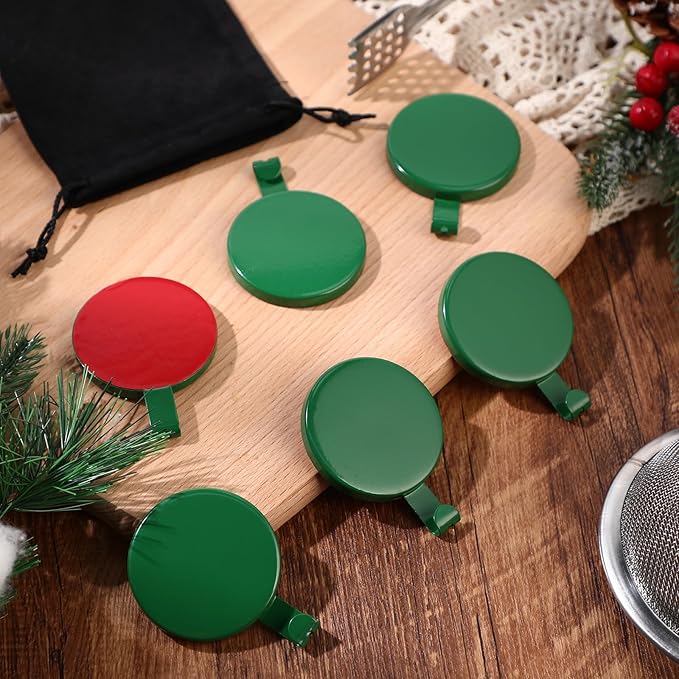 Jetec 6 Pcs Magnet Hooks Magnetic Wreath Hanger Wreath Holder for Fridge Refrigerator Metal Door Glass Door Surfaces Keys Kitchen Home Christmas Party Hanging Supplies Decoration(Green,2.7 Inch)