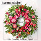 Waipfaru Spring Wreaths for Front Door, 26" Large Spring Summer Easter Wreaths for Front Door with Rose Peony Tulip Magnolia, All Seasons for Indoor Outdoor Farmhouse Home Porch Wall Window Decor
