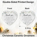 Thank You Gifts for Women, Coworkers, Ornaments fot Friendship Gift, Ceramic Heart Shape Appreciation Gift for Employee, Teacher, Car Hanging Ornaments, Car Charm, Mirror Accessories