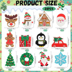 kockuu Christmas Ornaments for Tree Decorations, 24pcs Soft PVC Hanging Ornaments Snowflake Gingerbread House Snowman for Christmas Tree Gift Box, Winter Holiday Party, Home, Office Decor