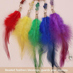 Pretty Jolly Small Tree of Life Crystal Stone Dream Catchers Rainbow Feathers Mini Dreamcatchers for Cars Rear View Mirror Hanging Decoration Good Luck Travel Charm Bedroom Ornaments for Women Girls