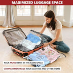 Vacuum Bags for Travel with Rechargeable Pump, 8 Medium Compression Packing Seal Bags for Luggage Suitcase, Space Saver for Clothing and Clothes Storage Travel