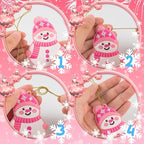 Pink Christmas Ornaments for Tree Decorations–12pcs PVC Pastel Pink Ornaments for Christmas Tree Decor
