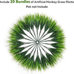 Ivydale Artificial Plants Fake Flowers Monkey Grass for Outdoors,UV Resistant Realistic 20PCS White Faux Greenery Shrubs Outside Decor for Home Garland Porch Patio Balcony Planter Yard Office Pathway