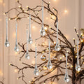 kanpura 6 Inch Teardrop Ornaments Glass Drop Ornaments Clear Crystal Chandelier Pendant Hanging for Centerpieces Christmas Tree Winter Party Decor(10 Pcs)