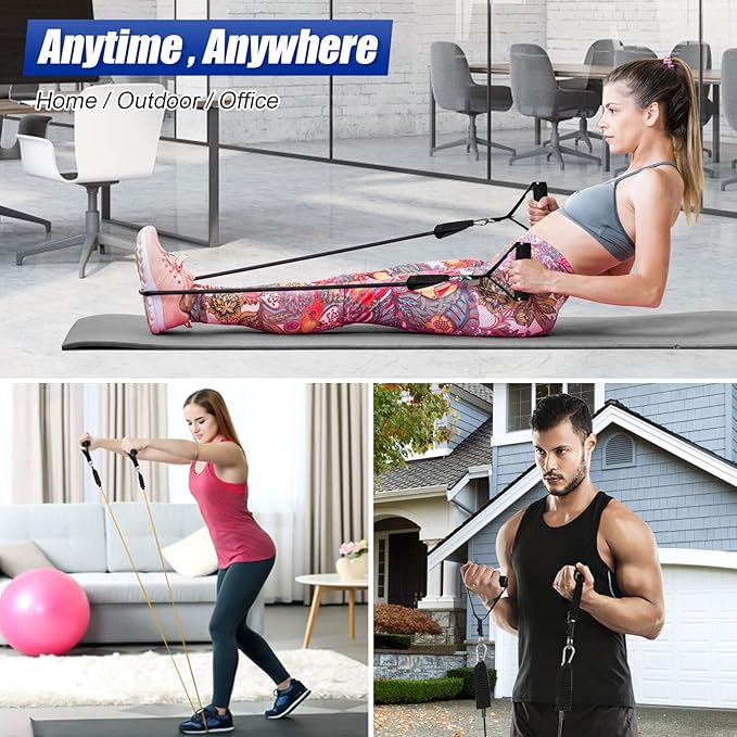 Resistance Bands Set, Himaly Exercise Bands Strength Training Fitness Bands Workout Elastic Bands with Legs Ankle Straps, Door Anchor, Handles & Carry Bag for Home Outdoor Workouts