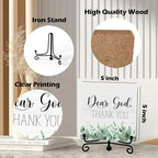 Modern Farmhouse Decor, Home Decor For Living Room, Boho Chic Aesthetic Shelf Decorations, Christian Eucalyptus Dear God Sign, Farm House Entryway Tv Stand Fireplace Coffee Table Decoration (09)