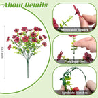 Artificial Flowers for Outdoors Potted Spring Decor, 12 Bundles Fake Summer Daisy with Realistic Eucalyptus Leaves, Faux Plants for Greenery Boxwood Porch Patio Garden Pot Lawn
