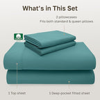 California Design Den 100% Cotton Sheets Full Size Set - Luxury 600 Thread Count Sateen, Cooling Sheet Sets Full Size Bed with Deep Pockets, Hotel Quality Bedding - Teal Bed Sheets