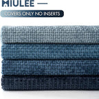 MIULEE Pack of 4 Couch Throw Pillow Covers 20x20 Inch Neutral Blue Soft Decorative Chenille Pillow Covers Farmhouse Accent Cushion Covers for Boho Western Spring Coastal Decor Sofa Bed Living Room