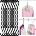 HOUSE DAY Closet Organizers and Storage 12 Pack, College Dorm Room Essentials, Multifunctional Organizer Magic Space Saving Hangers with 5 Holes, Storage Organization for Wardrobe Closet
