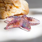 H&D HYALINE & DORA 2.8" Glass Starfish Figurine Handmade Blown Glass Starfish Figurine Tiny Crystal Sea Animals Ornament for Aquarium Decor(Pink)