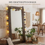 DomeStar 24PCS Brown Decorative Balls for Bowl Centerpiece, 2 Inch Rattan Balls Bowl Fillers Decor - Wicker Twig Orbs Spheres, Wedding Home Vase Table Decor