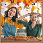 Lineshading 4 Pcs Fall Decoration for Home Wooden Maple Leaf Fall Tiered Tray Decor Thanksgiving Table Centerpiece Rustic Decorative Maple Leaf Block Signs Gift Farmhouse Autumn Decoration for Home