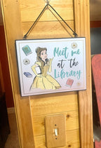 Silver Buffalo Disney Princess Beauty and the Beast Belle Reversible Wood Wall Hanging Sign Art - 10x8 inches